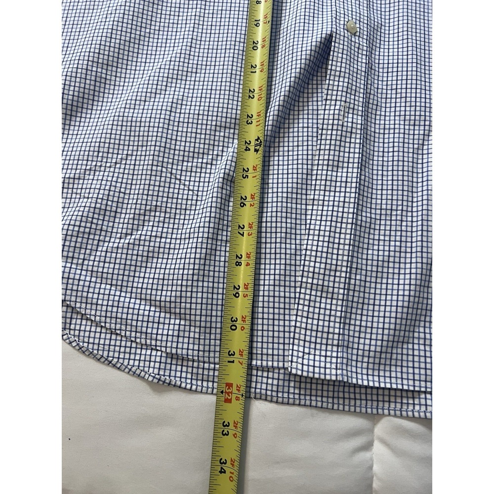 Ralph Lauren Shirt Mens XL 17.5 Blue Check Long Sleeve Button Classic Fit (057) - Picture 7 of 10